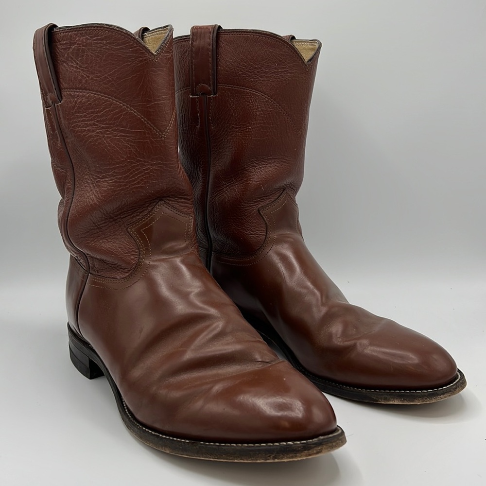 JUSTIN BOOTS BROWN COWBOY BOOTS SIZE 11D